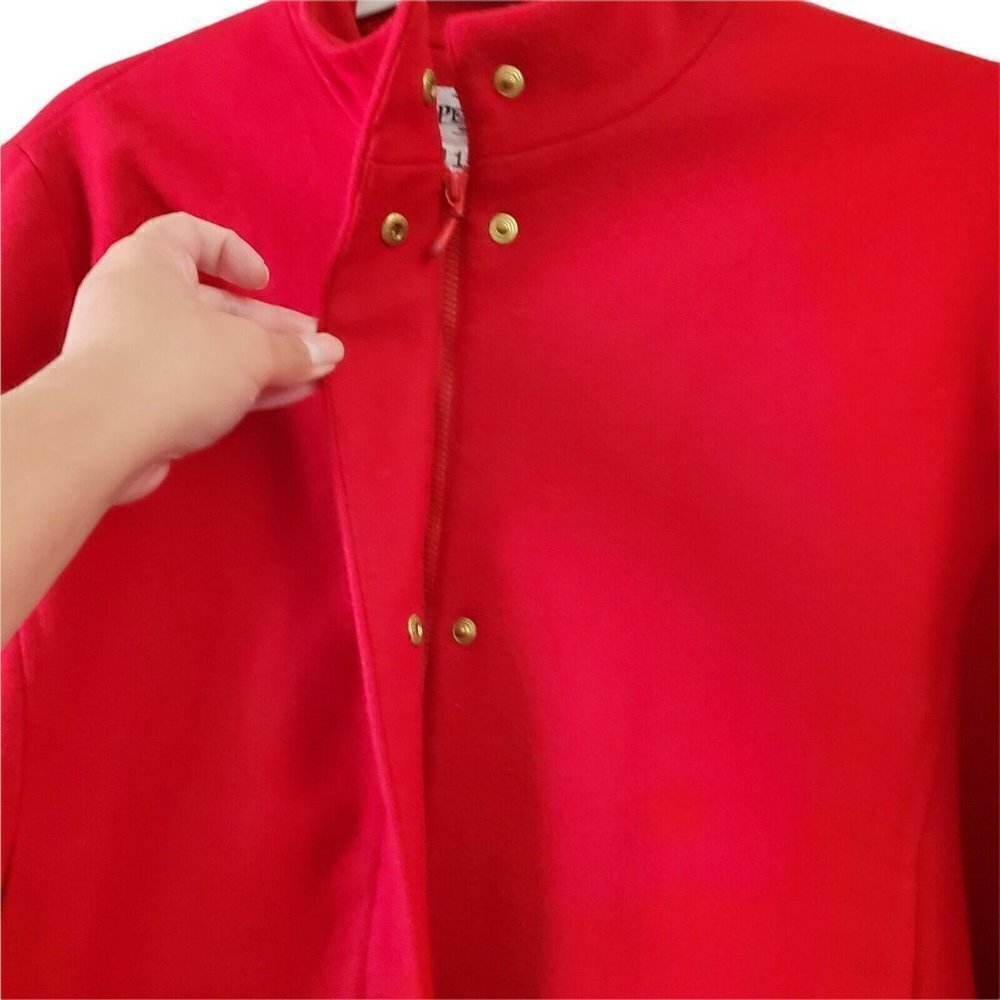 Pendleton Jacket Red Medium Virgin Wool Zip Up Mo… - image 3